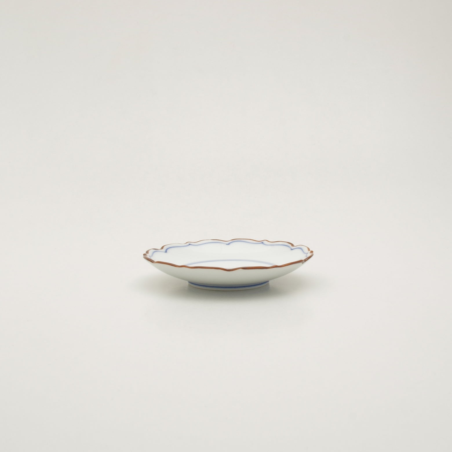 波佐見焼 渕錆 見込筋 桔梗渕3寸皿(青) 9.5cm Korin Studio1156