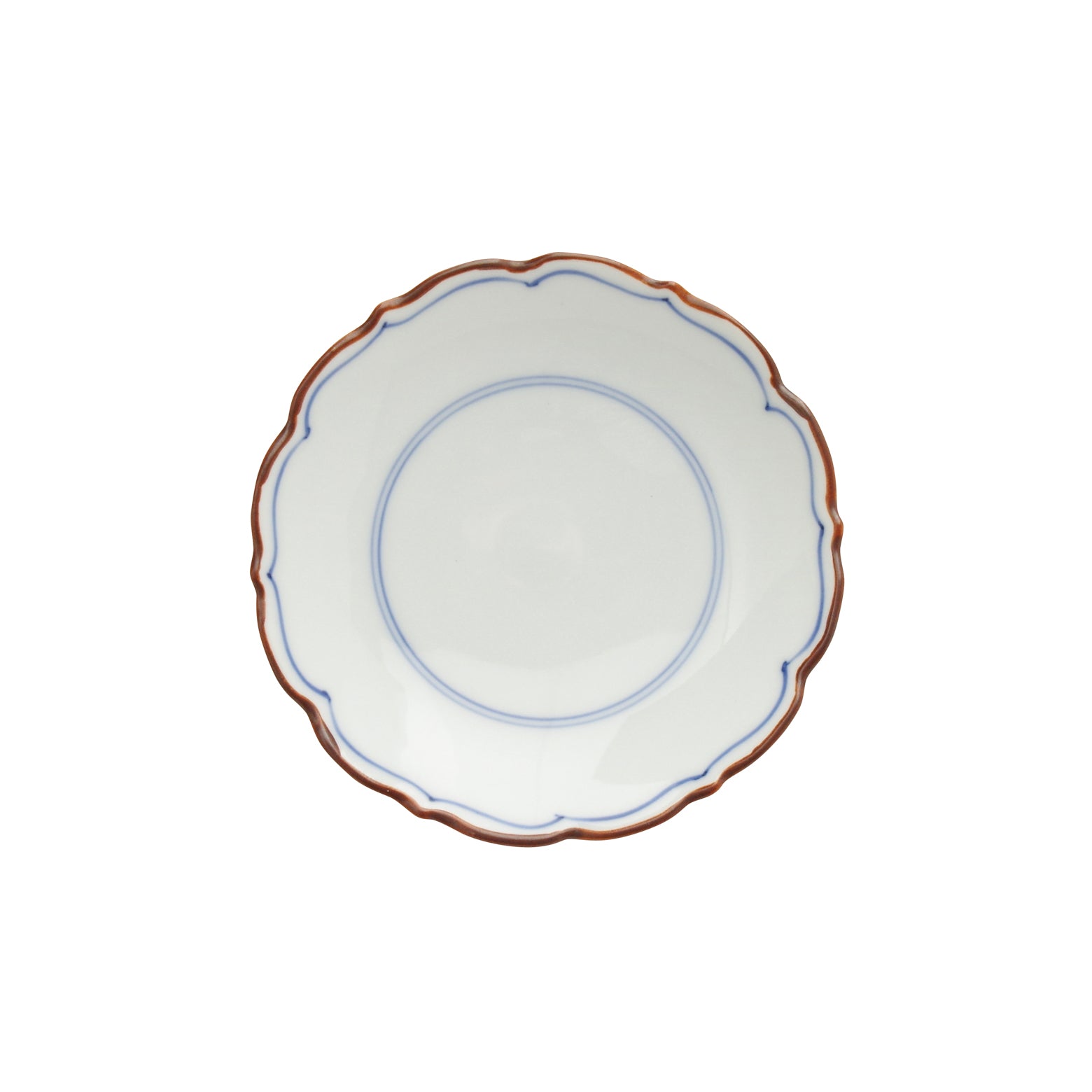 波佐見焼 渕錆 見込筋 桔梗渕3寸皿(青) 9.5cm Korin Studio1156