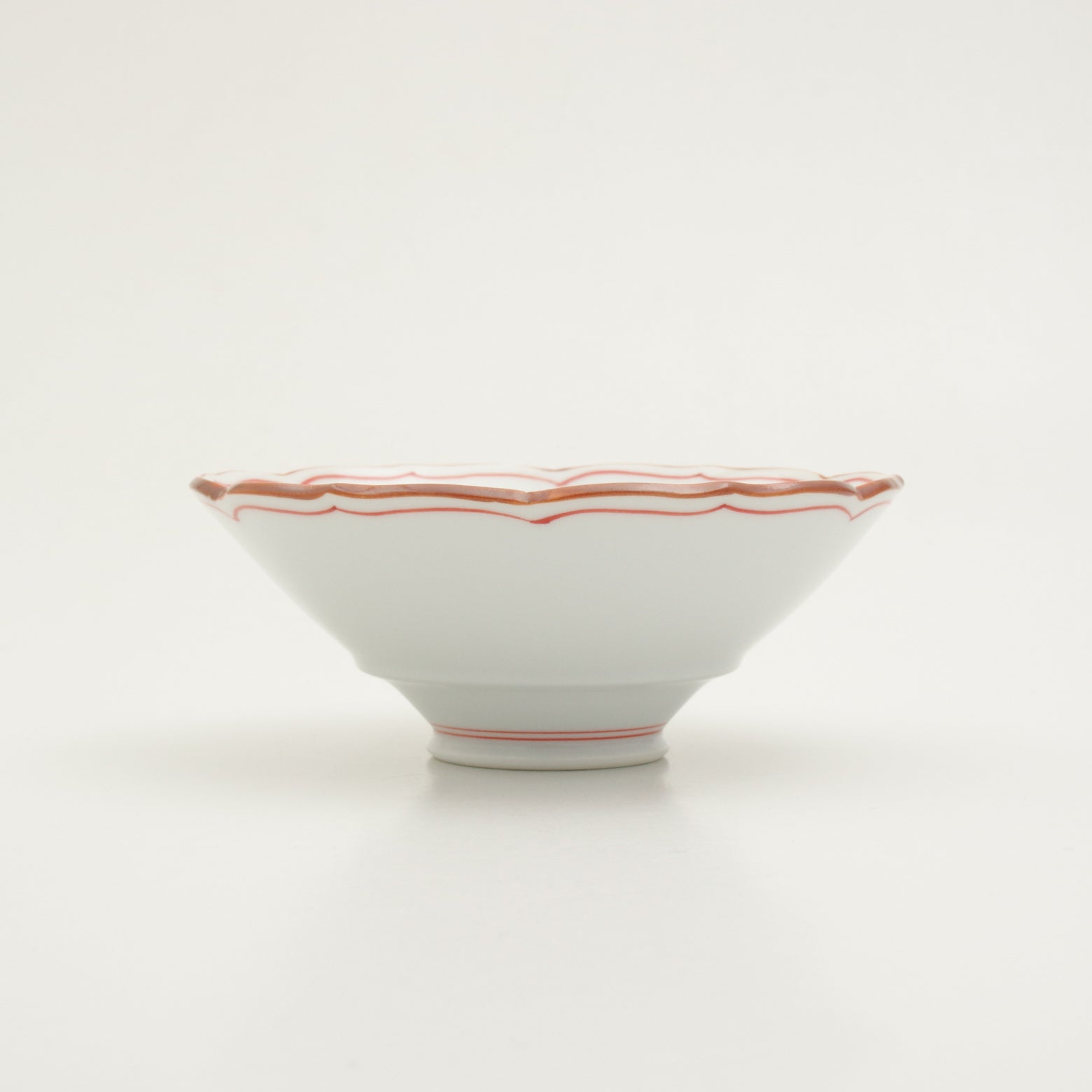 波佐見焼 渕錆 桔梗高台中鉢(赤) 12cm Korin Studio1156