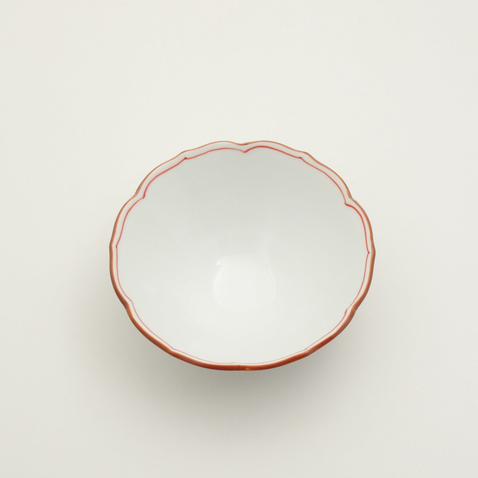 波佐見焼 渕錆 桔梗高台中鉢(赤) 12cm Korin Studio1156