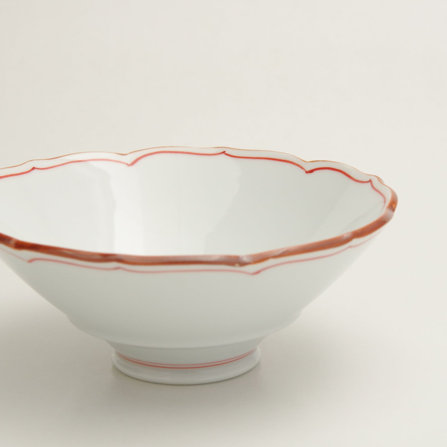 波佐見焼 渕錆 桔梗高台中鉢(赤) 12cm Korin Studio1156