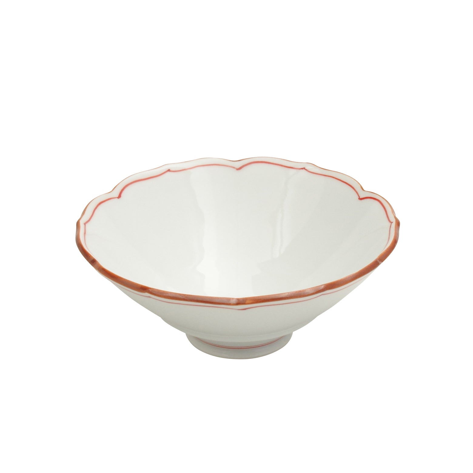 波佐見焼 渕錆 桔梗高台中鉢(赤) 12cm Korin Studio1156