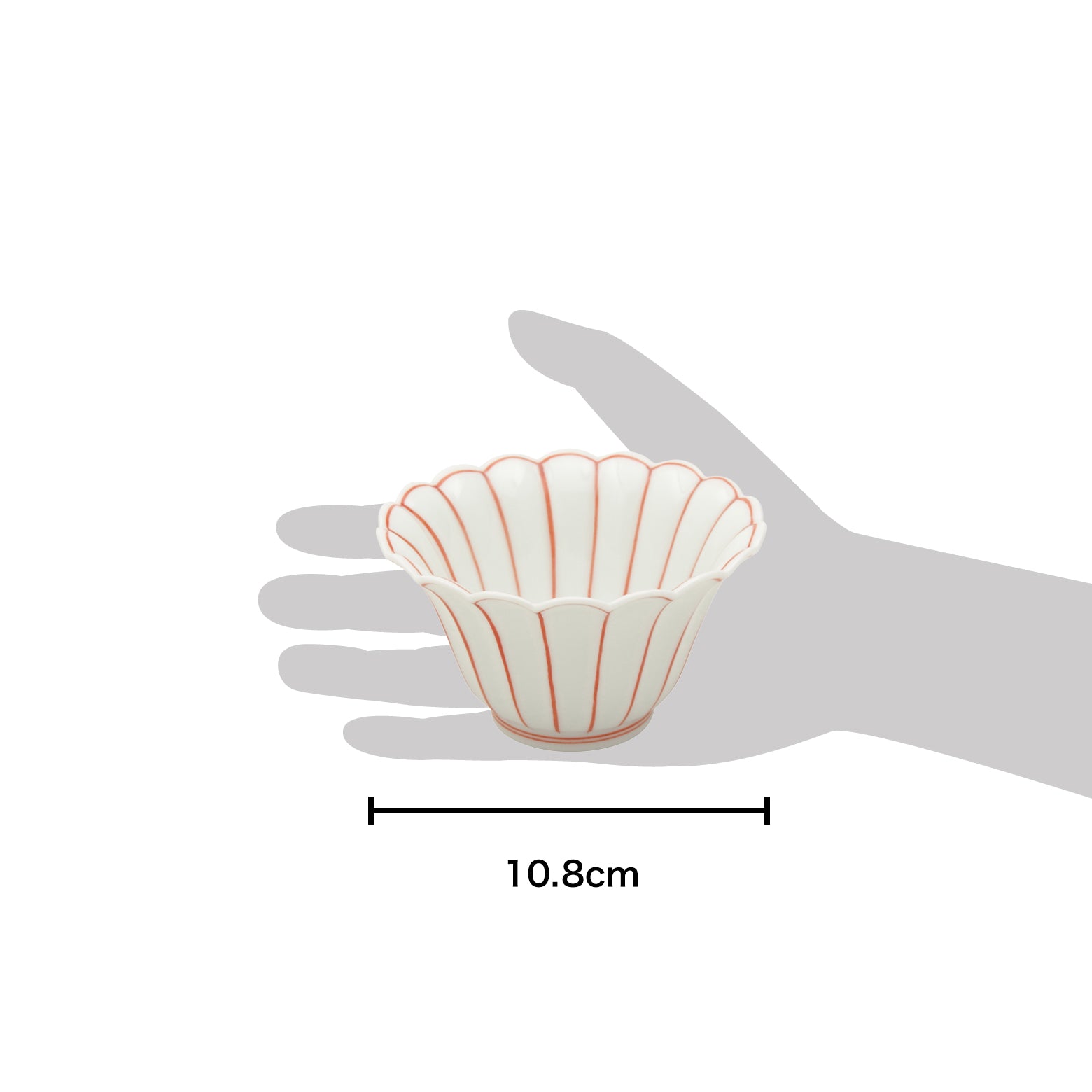有田焼 薄渕 菊割小鉢(大/赤) 10.8cm Ojiyama Studio1156
