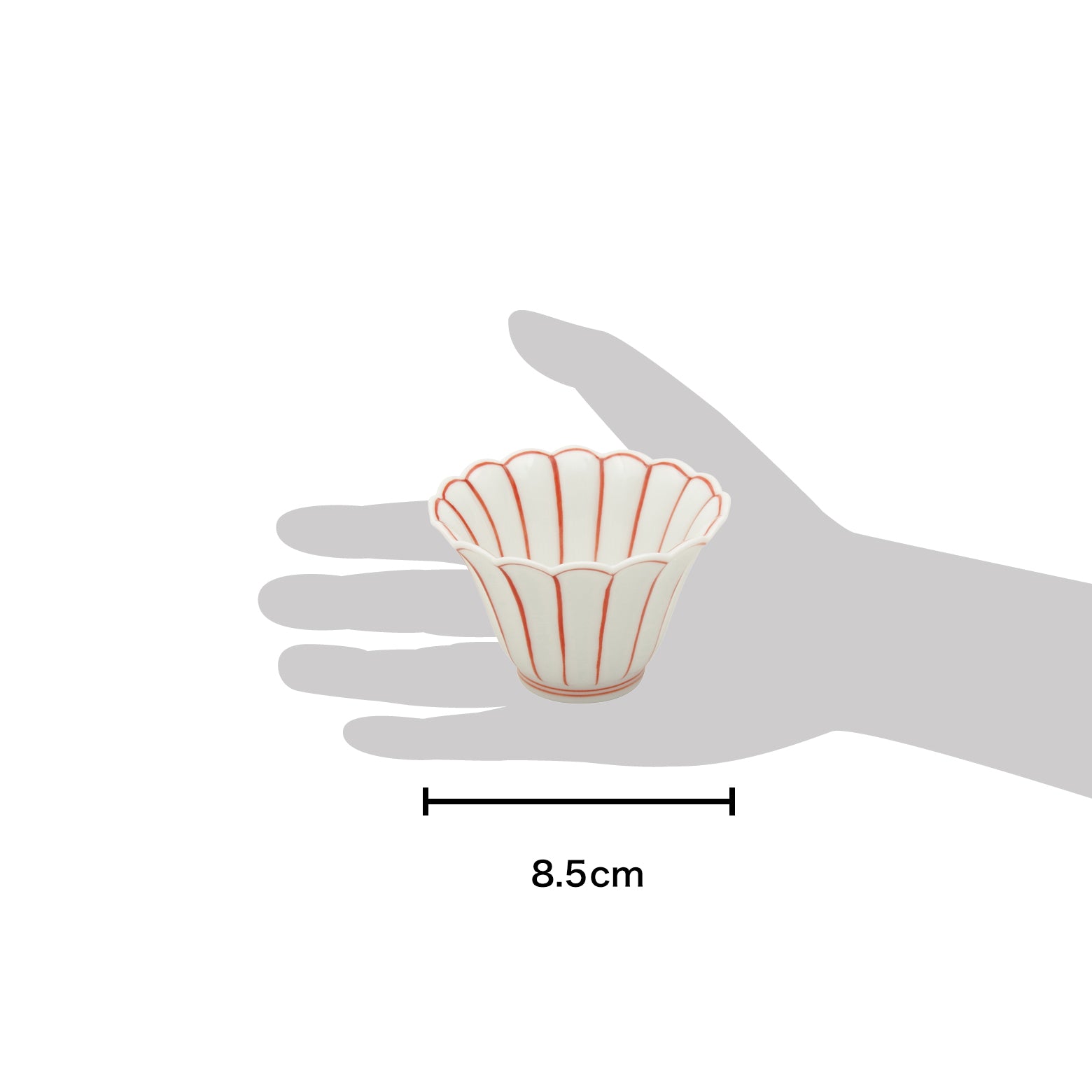 有田焼 薄渕 菊割小鉢(小/赤) 8.5cm Ojiyama Studio1156