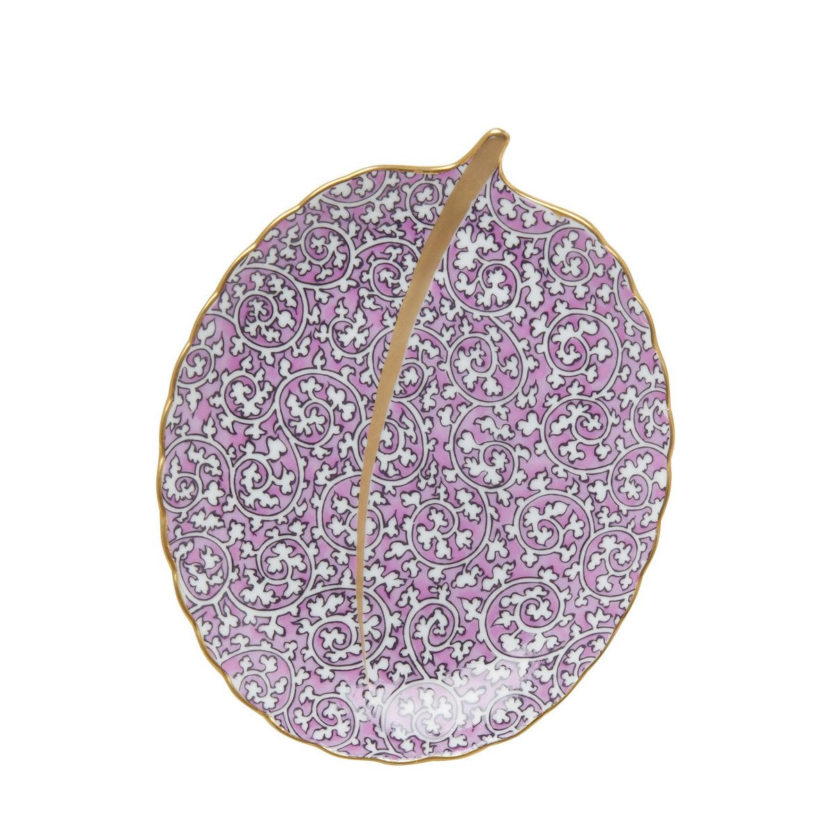 有田焼 蛸唐草 木の葉型銘々皿(大) 13.5cm 赤紫 ARITA PORCELAIN LAB Studio1156