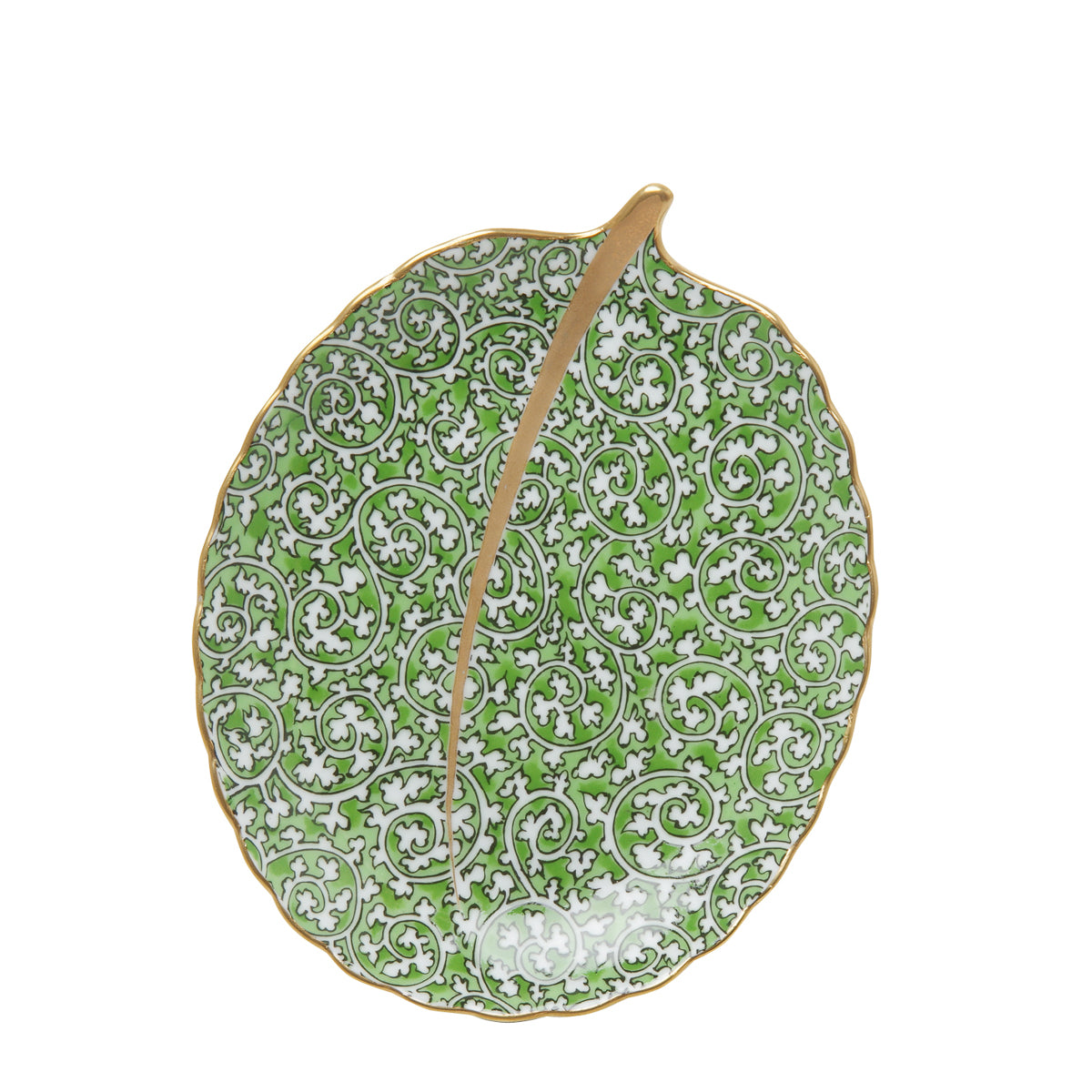 有田焼 蛸唐草 木の葉型銘々皿(大) 13.5cm 緑 ARITA PORCELAIN LAB Studio1156