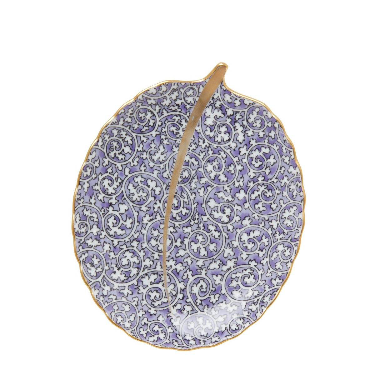 有田焼 蛸唐草 木の葉型銘々皿(大) 13.5cm 紫 ARITA PORCELAIN LAB Studio1156