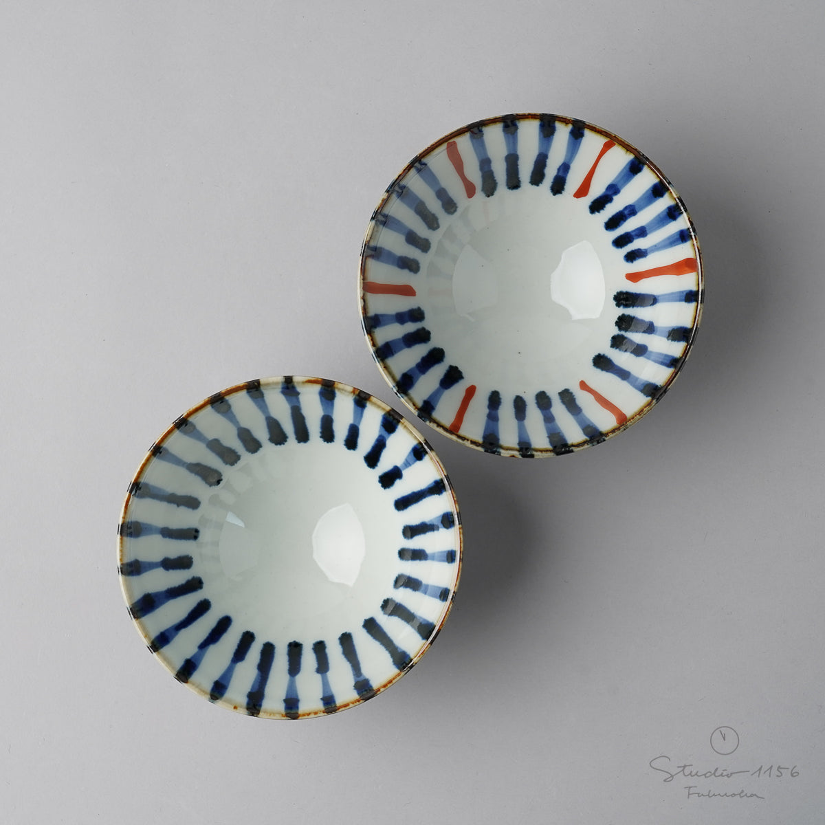 波佐見焼 濃十草 ご飯茶碗 12cm Binsai Studio1156