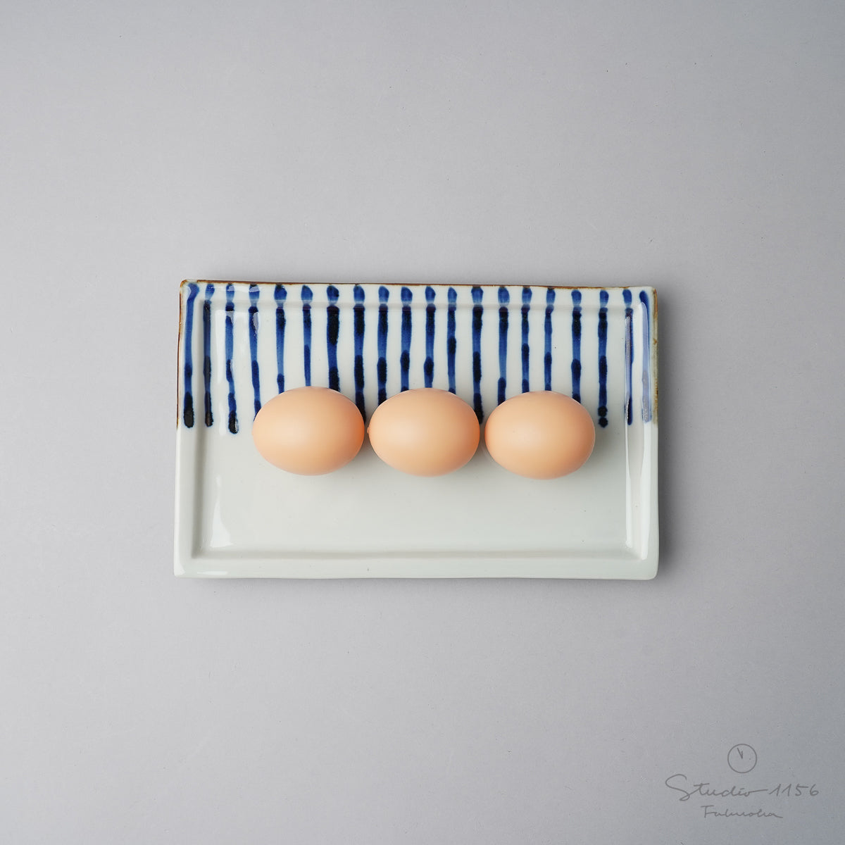 波佐見焼 濃十草 長角皿 (大) 23.5cm Binsai Studio1156