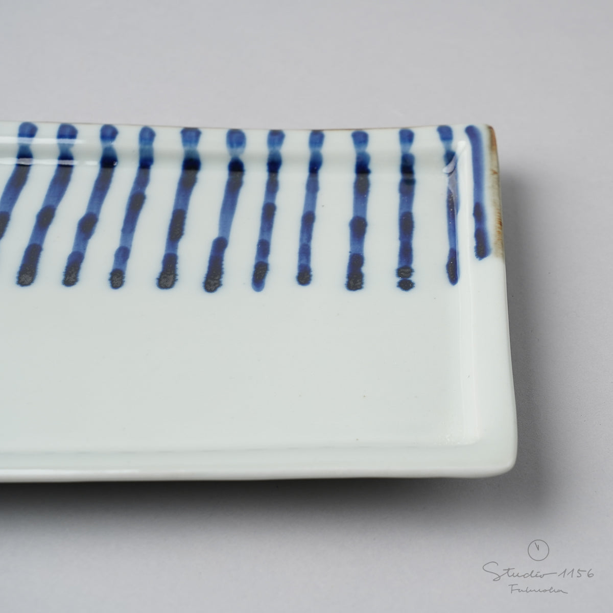 波佐見焼 濃十草 長角皿 (大) 23.5cm Binsai Studio1156