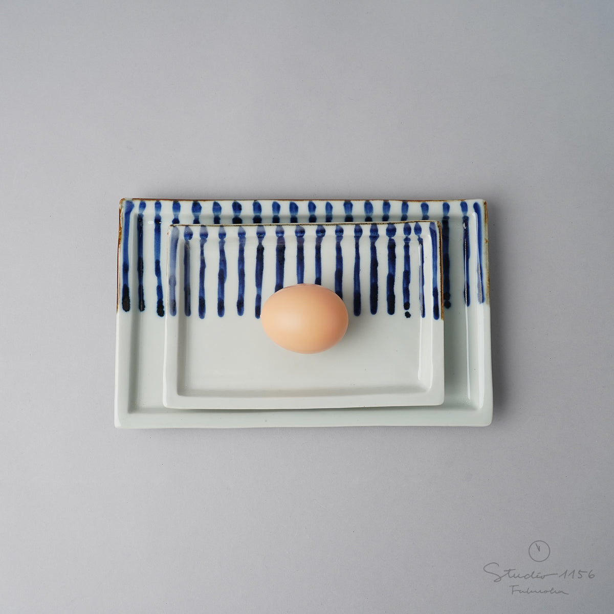 波佐見焼 濃十草 長角皿 (大) 23.5cm Binsai Studio1156