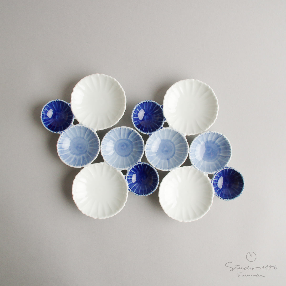 有田焼 花型三種皿 12.5cm Denpei Studio1156