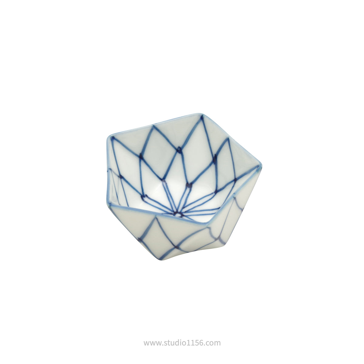 有田焼 ダイヤ五角豆鉢(小) 6.5cm 染付網目紋 Denpei Studio1156