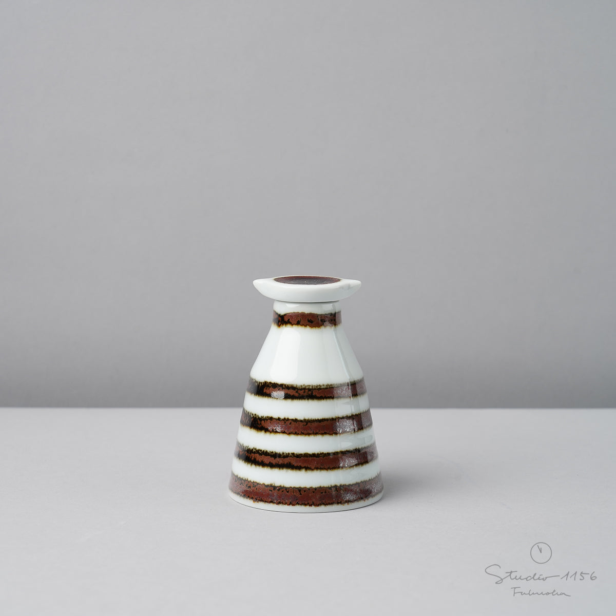 波佐見焼 es soy pot (S) 醤油さし 75ml ボーダーブラウン essence Studio1156