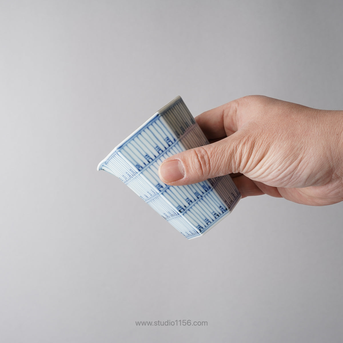 有田焼 銀彩染付 六角片口酒器 200ml Fukuju Studio1156