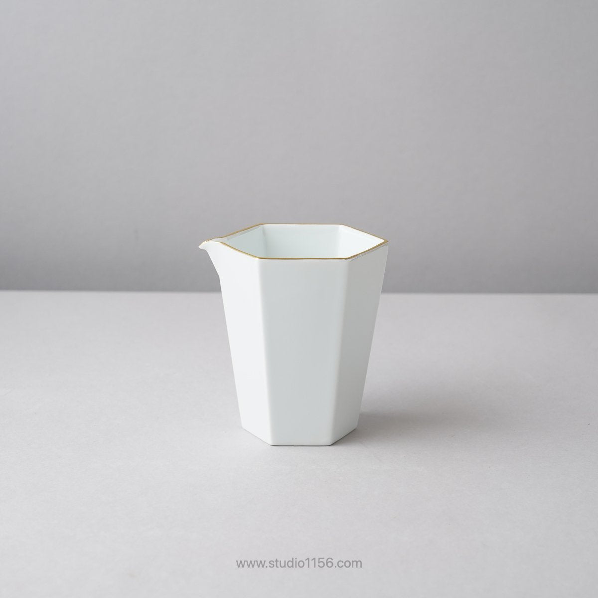 有田焼 銀彩染付 六角片口酒器 200ml 白磁渕金 Fukuju Studio1156