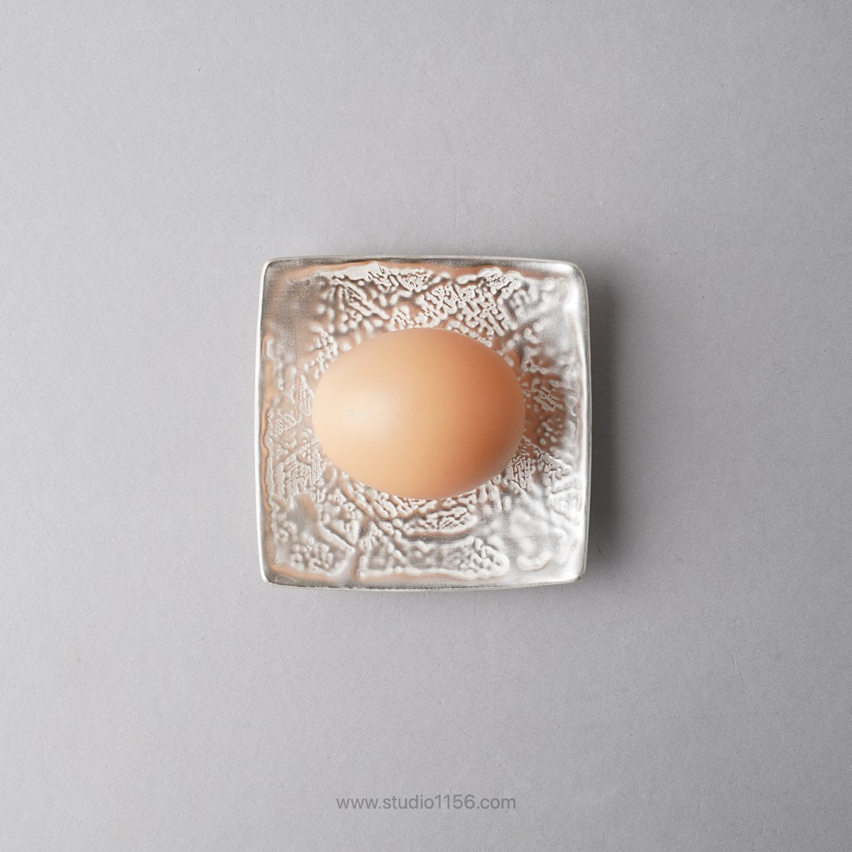 有田焼 銀彩染付(豆皿絵) 角小皿 9cm Fukuju Studio1156