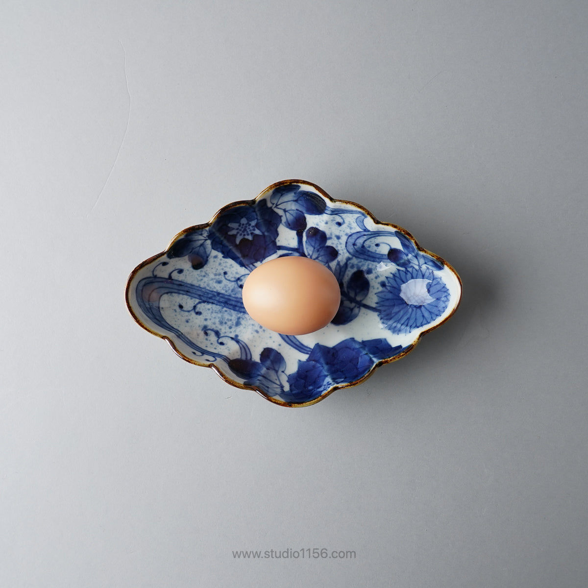 有田焼 染付 菊菱型向付 中鉢 18cm Fukusen Studio1156