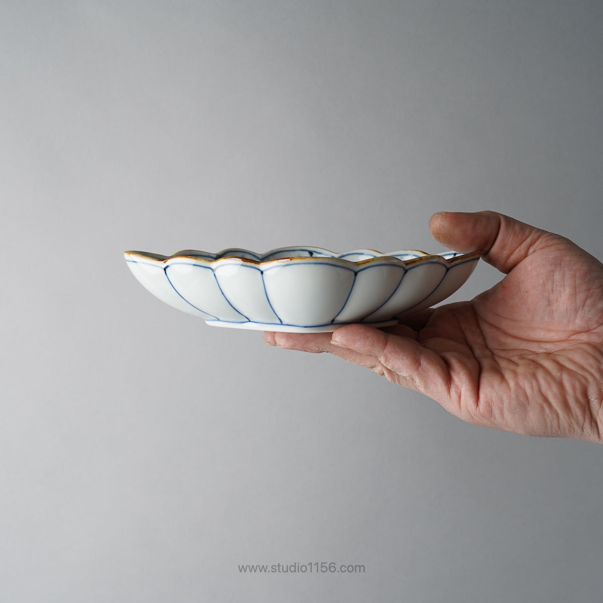 有田焼 染付 菊菱型向付 中鉢 18cm Fukusen Studio1156