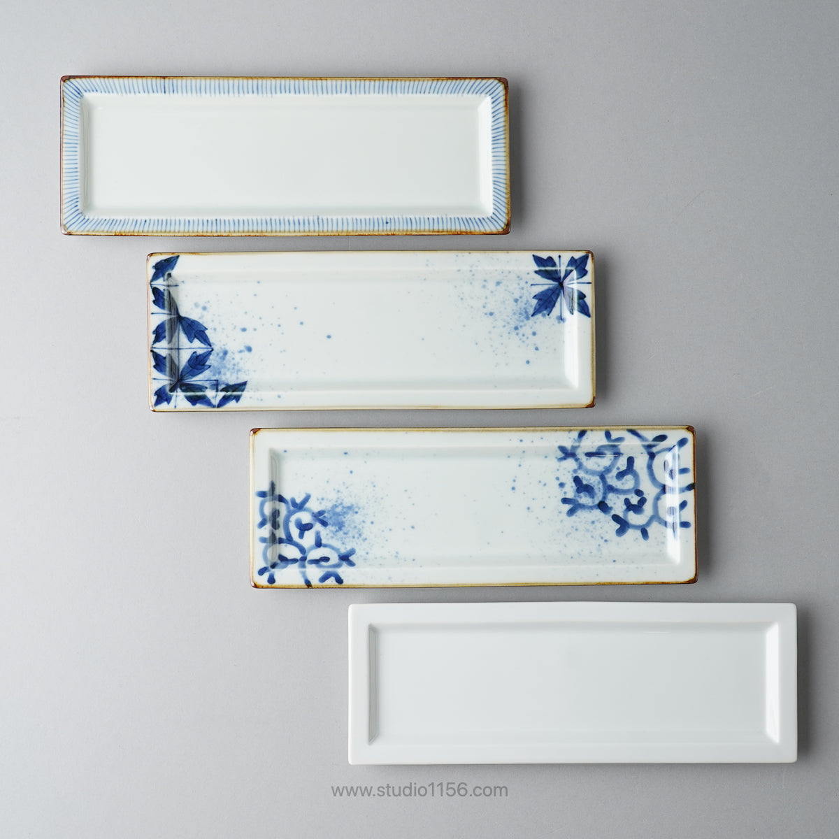 有田焼 染付 長角皿 22.5cm Fukusen Studio1156