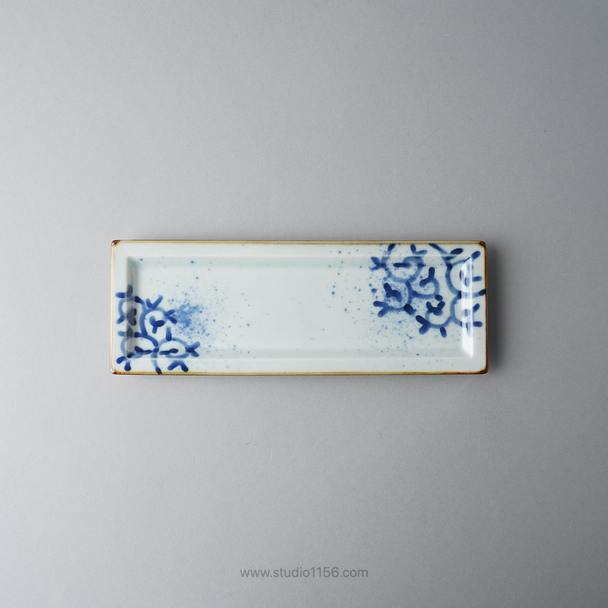 有田焼 染付 長角皿 22.5cm 蛸唐草 Fukusen Studio1156