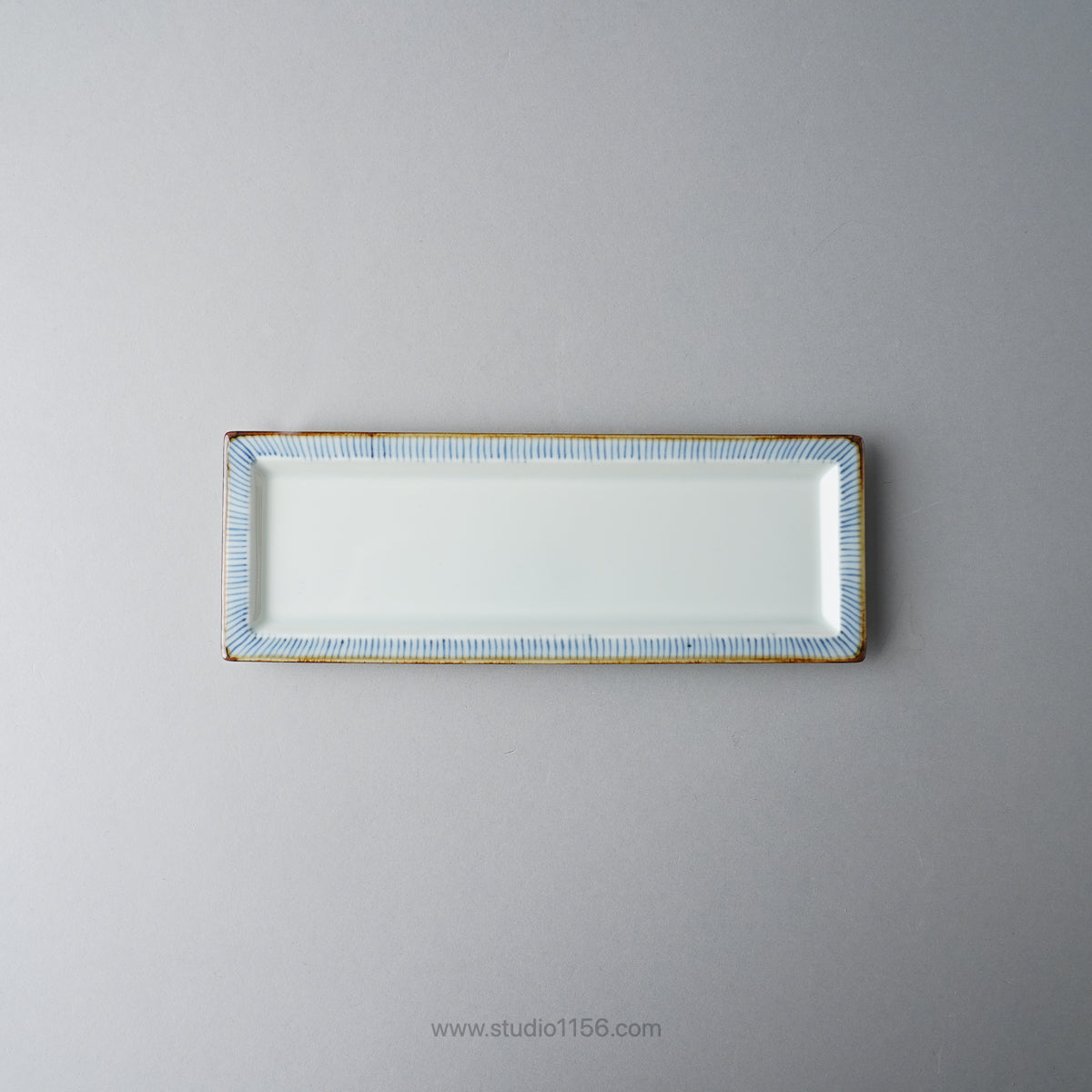 有田焼 染付 長角皿 22.5cm 渕十草 Fukusen Studio1156