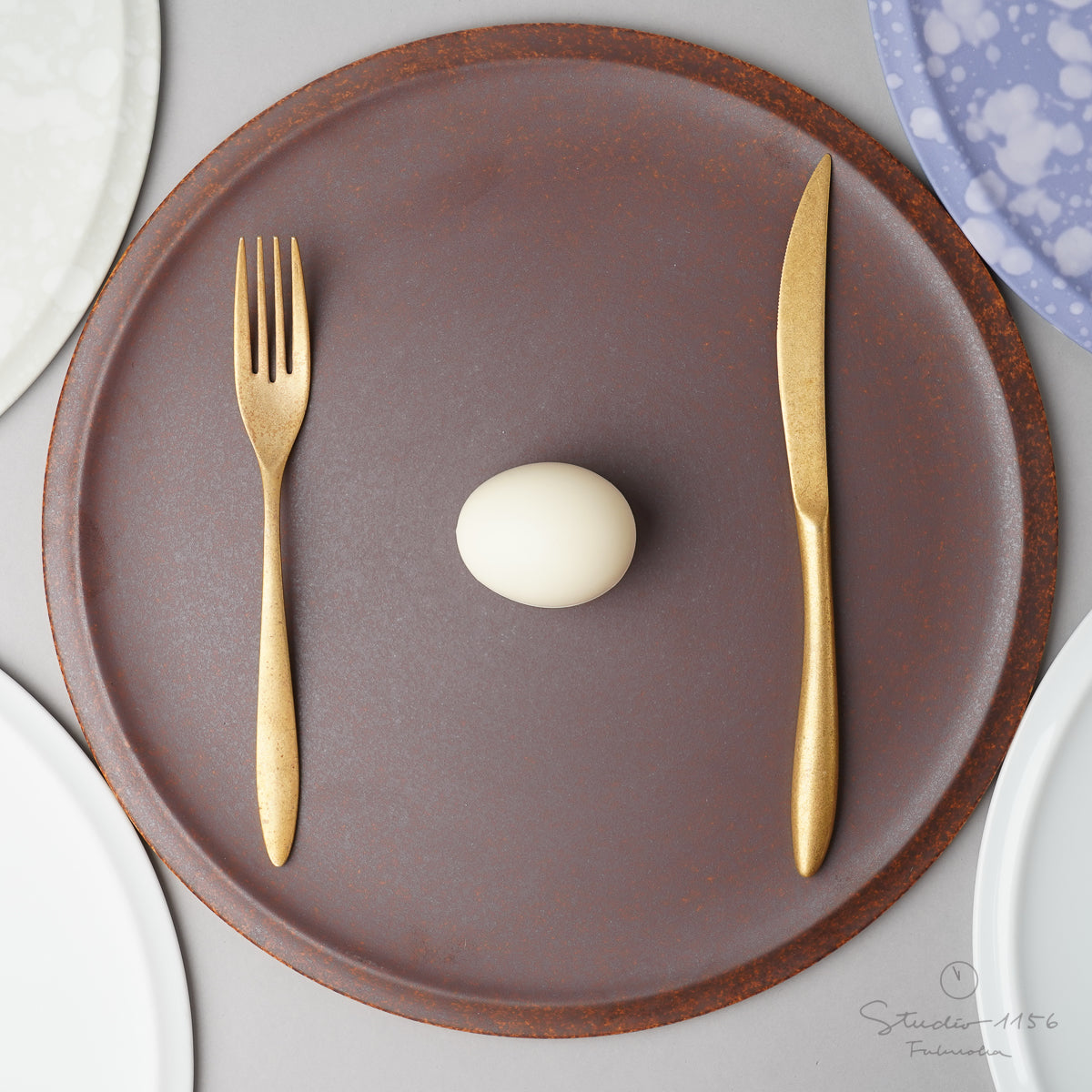 伊万里焼 フラットプレート w/ Rim 31cm Hataman Studio1156