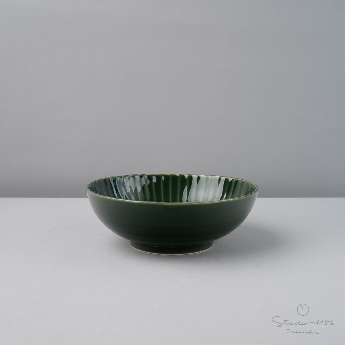 波佐見焼 Shinogi しのぎ 中鉢 14cm 深緑 Ichiryu Studio1156