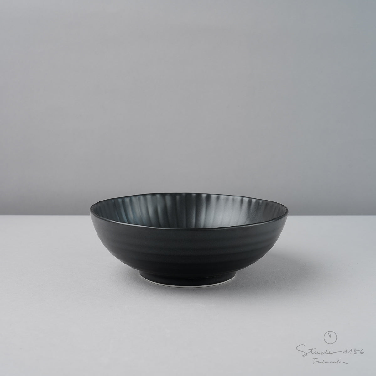 波佐見焼 Shinogi しのぎ 中鉢 14cm 黒マット Ichiryu Studio1156