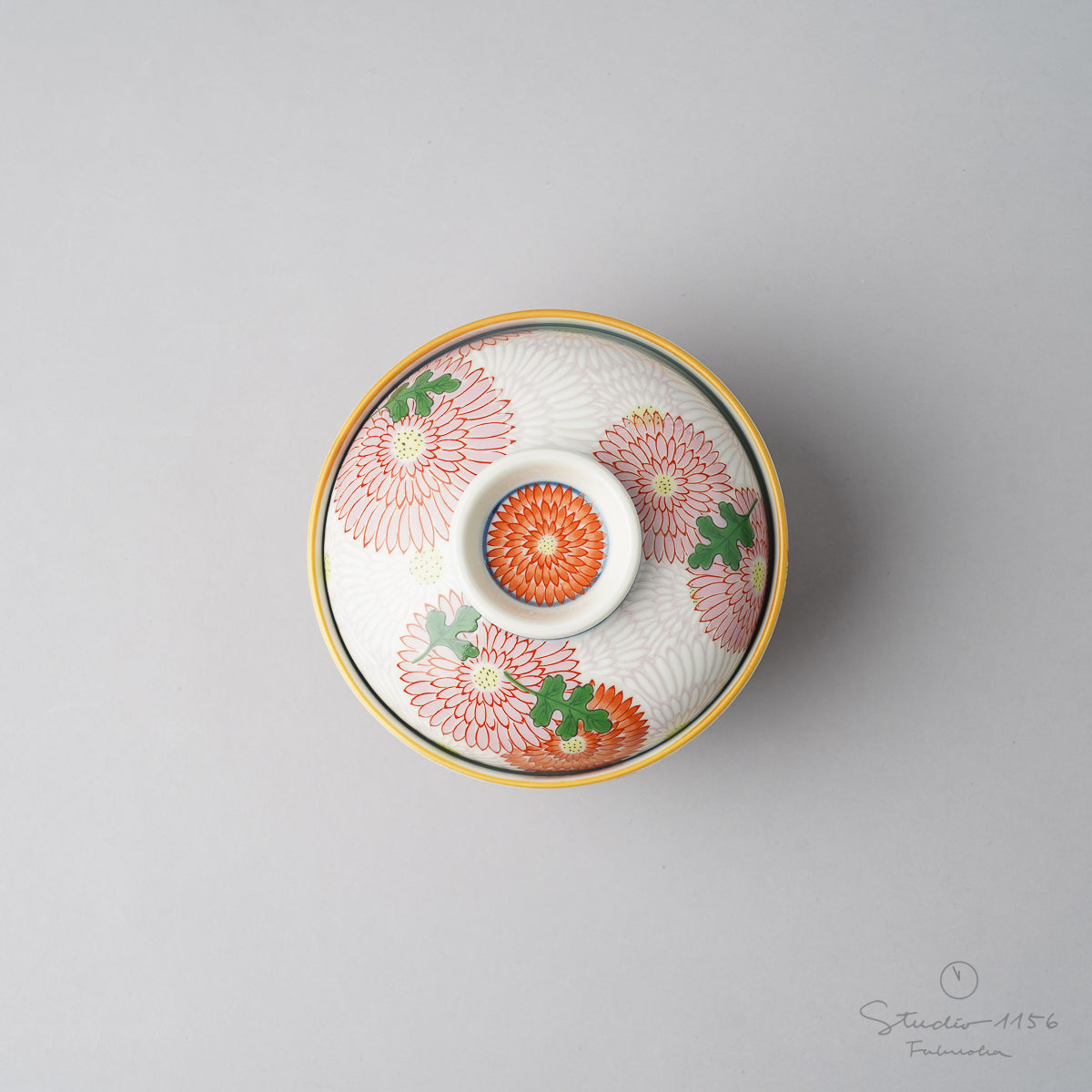 有田焼 錦菊花尽くし 小蓋物 10.5cm Kouraku Studio1156