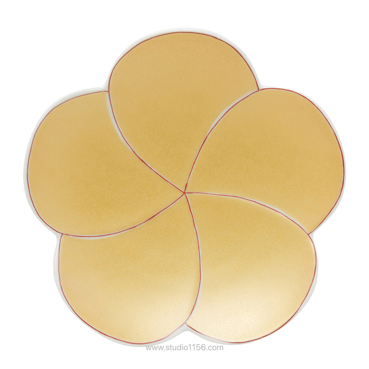 有田焼 梅形銘々皿 15cm 金彩捻 Kouraku Studio1156