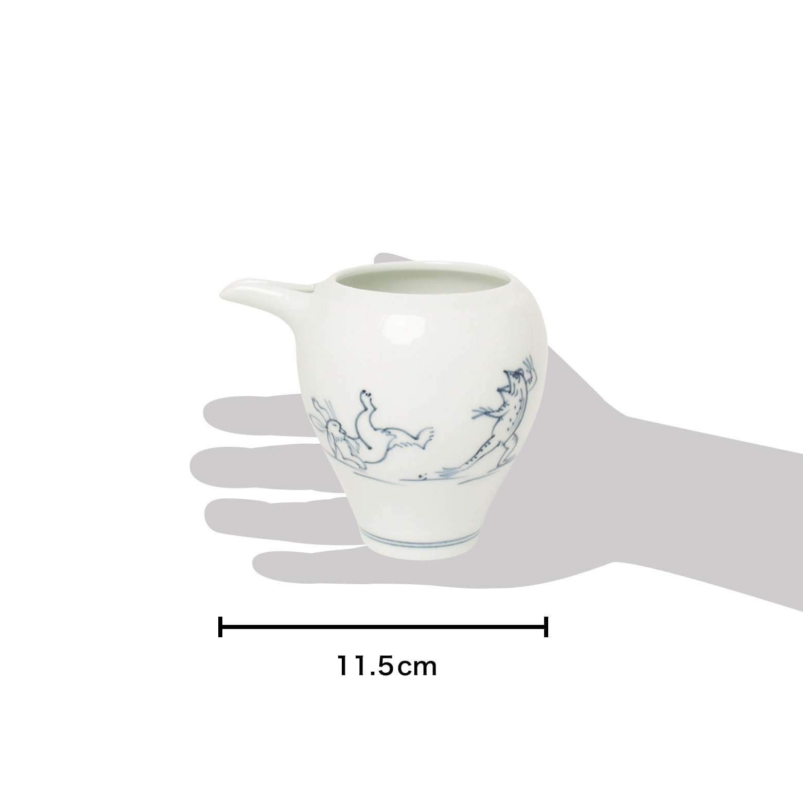 波佐見焼 染付高山寺 鳥獣人物戯画 徳利 片口 300ml Korin Studio1156