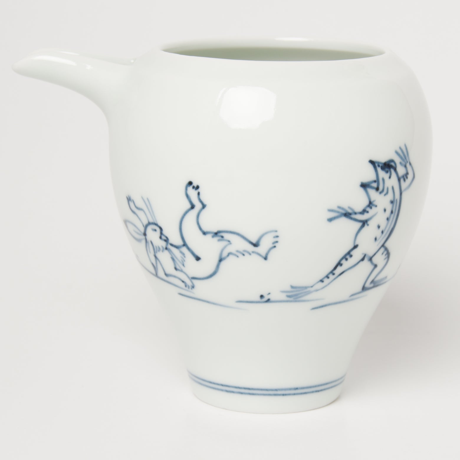 波佐見焼 染付高山寺 鳥獣人物戯画 徳利 片口 300ml Korin Studio1156