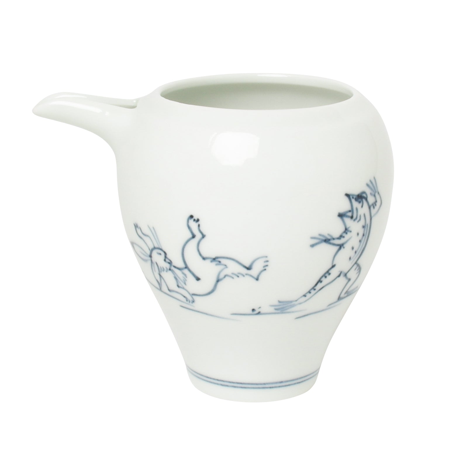 波佐見焼 染付高山寺 鳥獣人物戯画 徳利 片口 300ml Korin Studio1156