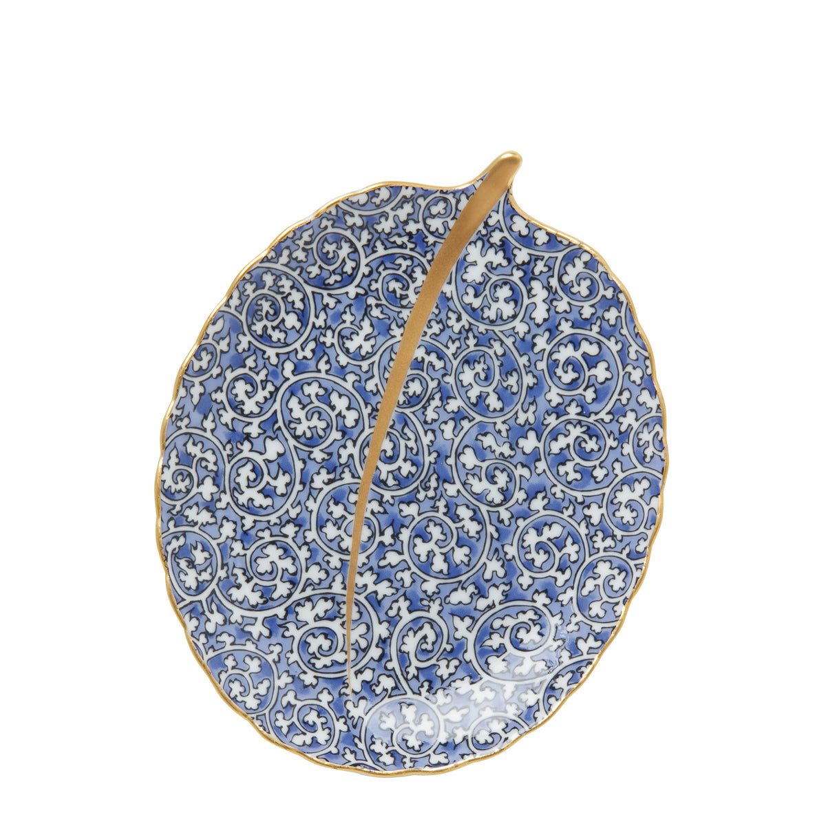 有田焼 蛸唐草 木の葉型銘々皿(大) 13.5cm 青 ARITA PORCELAIN LAB Studio1156