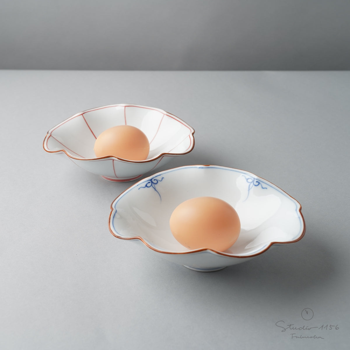 波佐見焼 菊型楕円浅鉢 14.5cm Korin Studio1156