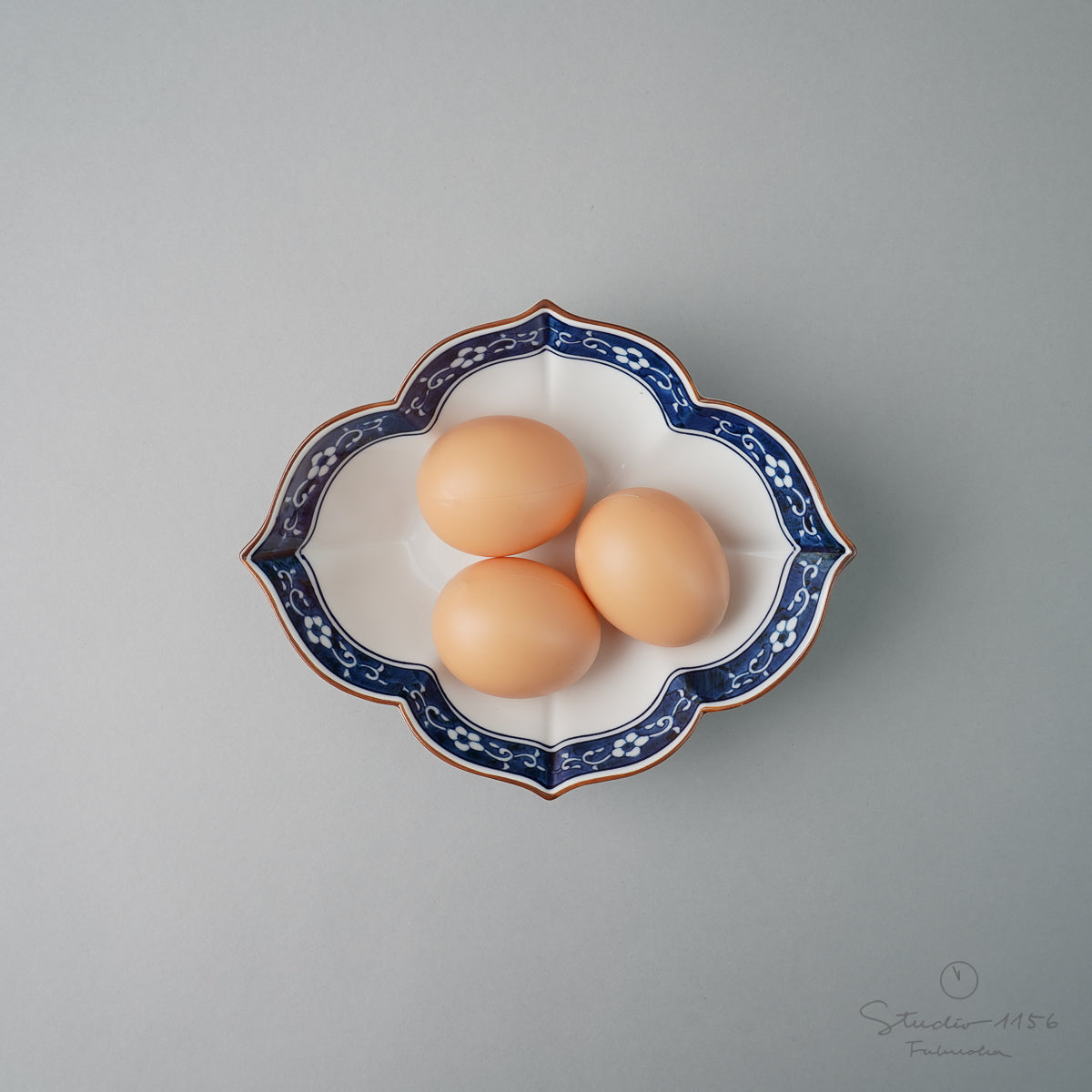 波佐見焼 染付 木瓜型向付中鉢 18cm Korin Studio1156