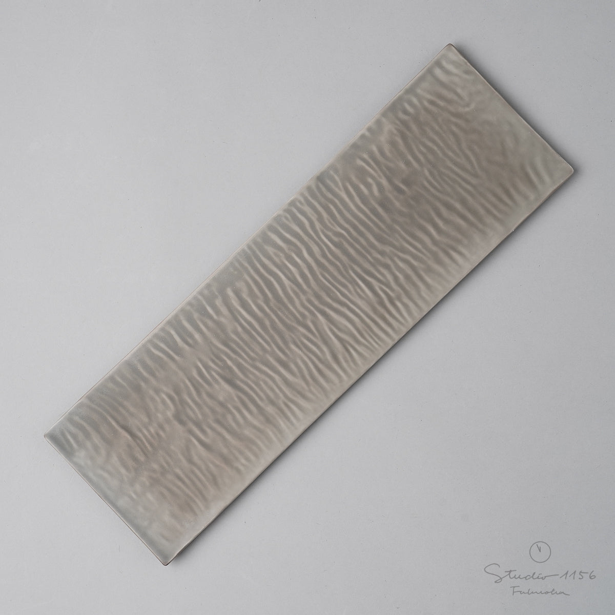 有田焼 リンクルプレート Rectngler(L) 30.5cm グレーマット Kichiemon Studio1156