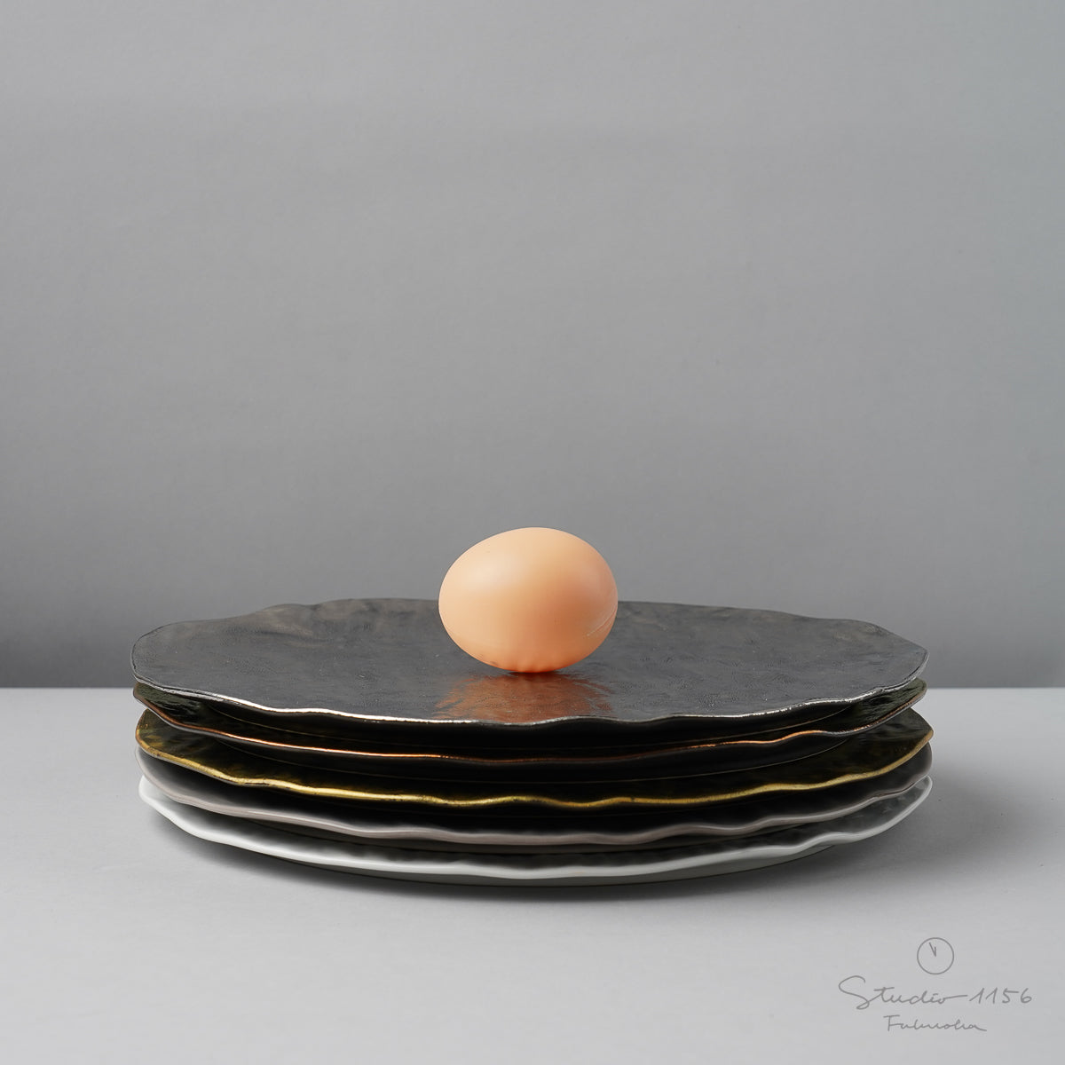 有田焼 リンクルプレート Round 23.5cm Kichiemon Studio1156