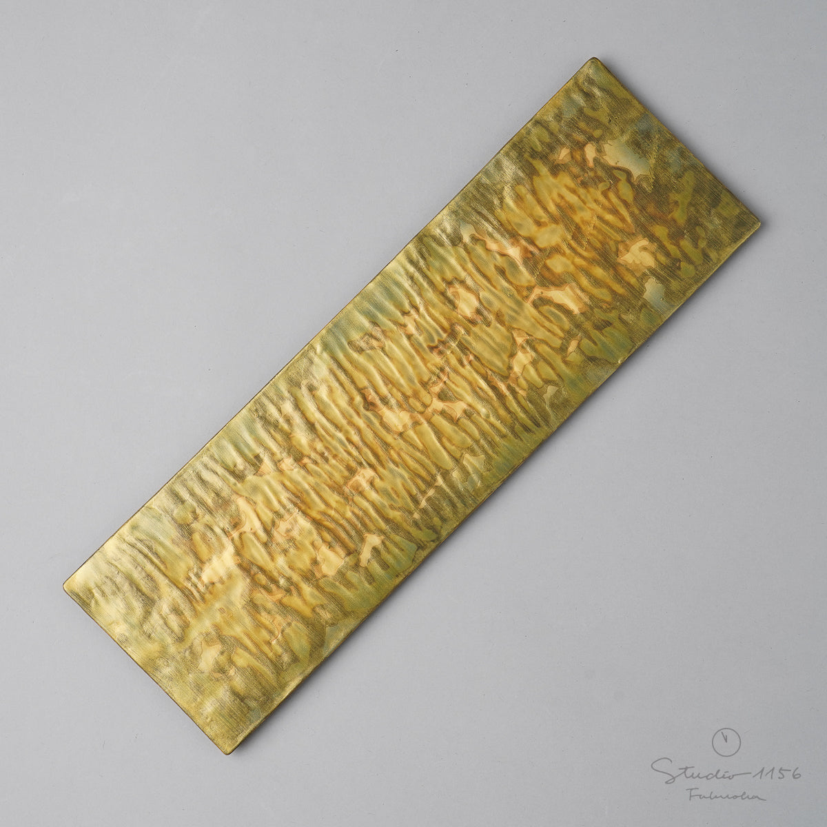 有田焼 リンクルプレート Rectngler(L) 30.5cm 雲金伊羅保 Kichiemon Studio1156