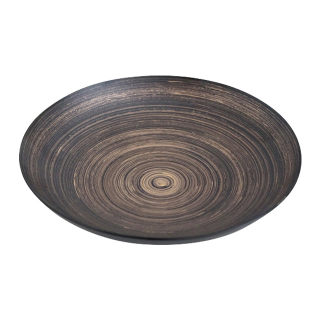 有田焼 平ボウル いぶし黒金はけ 24cm Kanezen Studio1156