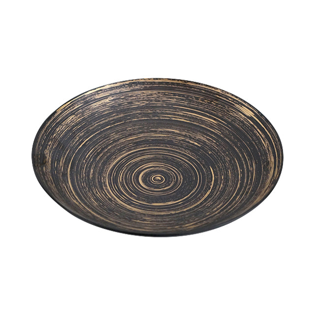 有田焼 平ボウル いぶし黒金はけ 21cm Kanezen Studio1156