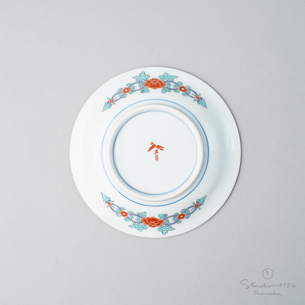 有田焼 色絵梅菊紋 銘々皿 13.5cm Kisen Studio1156