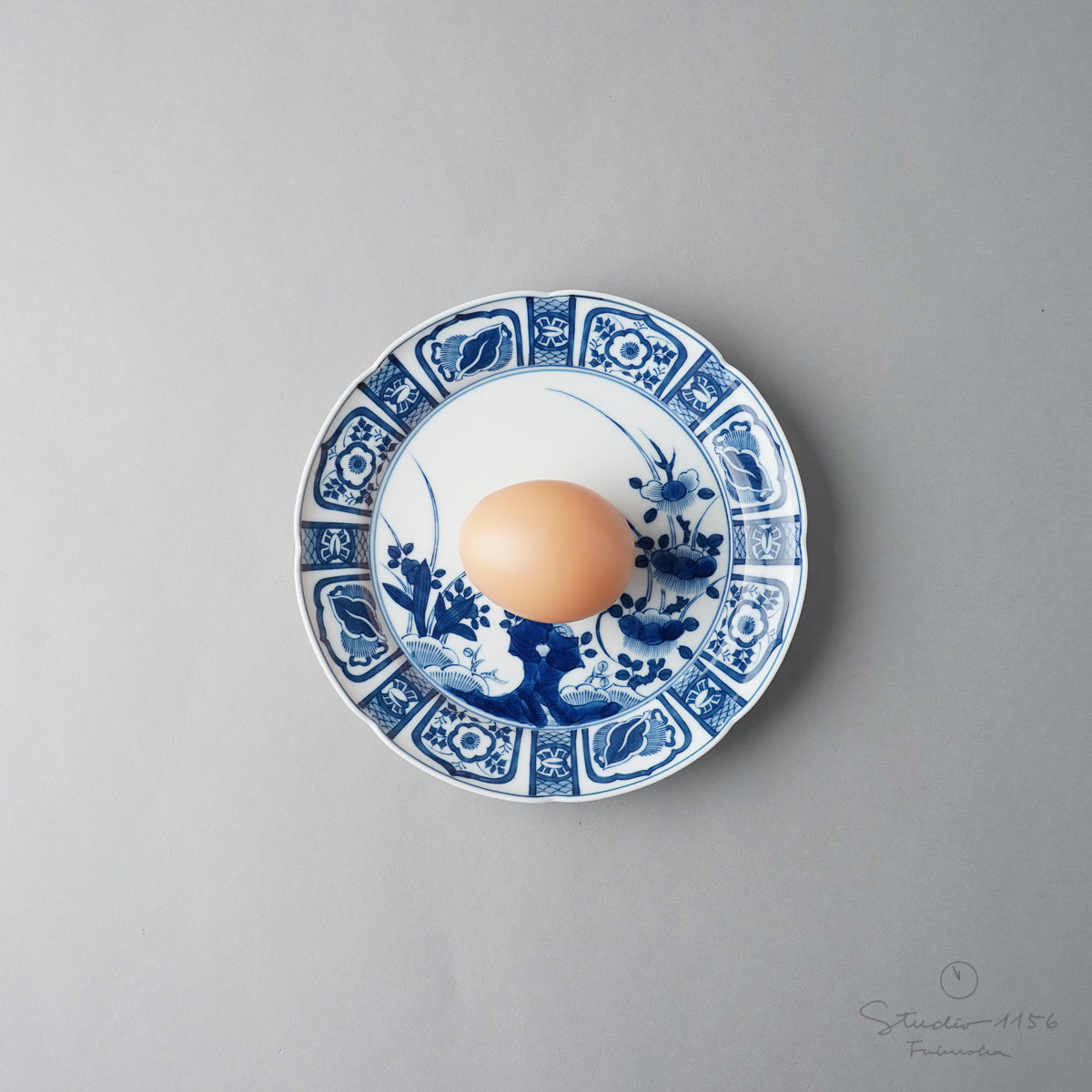 有田焼 染付 芙蓉手 平皿 16cm Kisen Studio1156