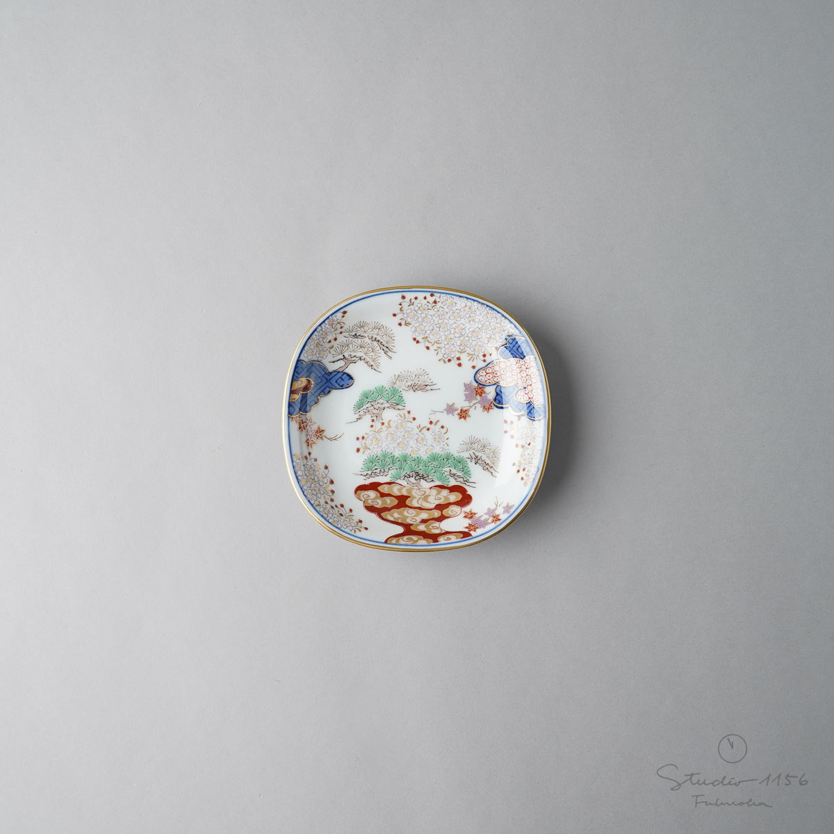 有田焼 春秋紋 小皿 11cm Kisen Studio1156
