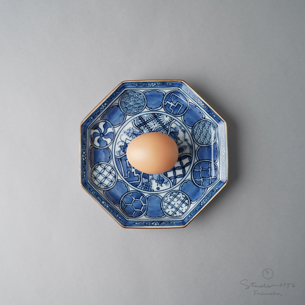 有田焼 染付 平戸祥瑞 八角銘々皿 15.5cm Kisen Studio1156