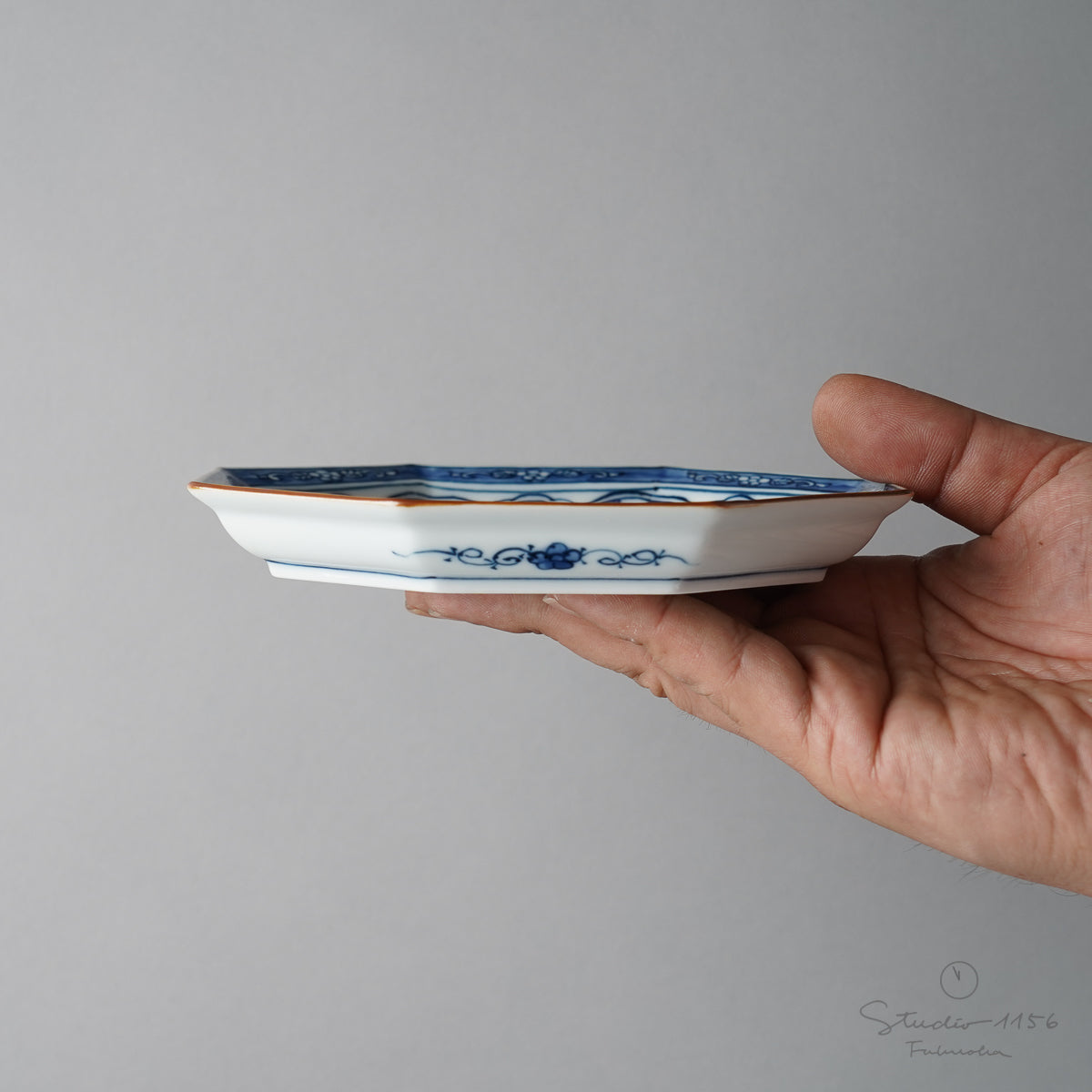 有田焼 染付 平戸祥瑞 八角銘々皿 15.5cm Kisen Studio1156
