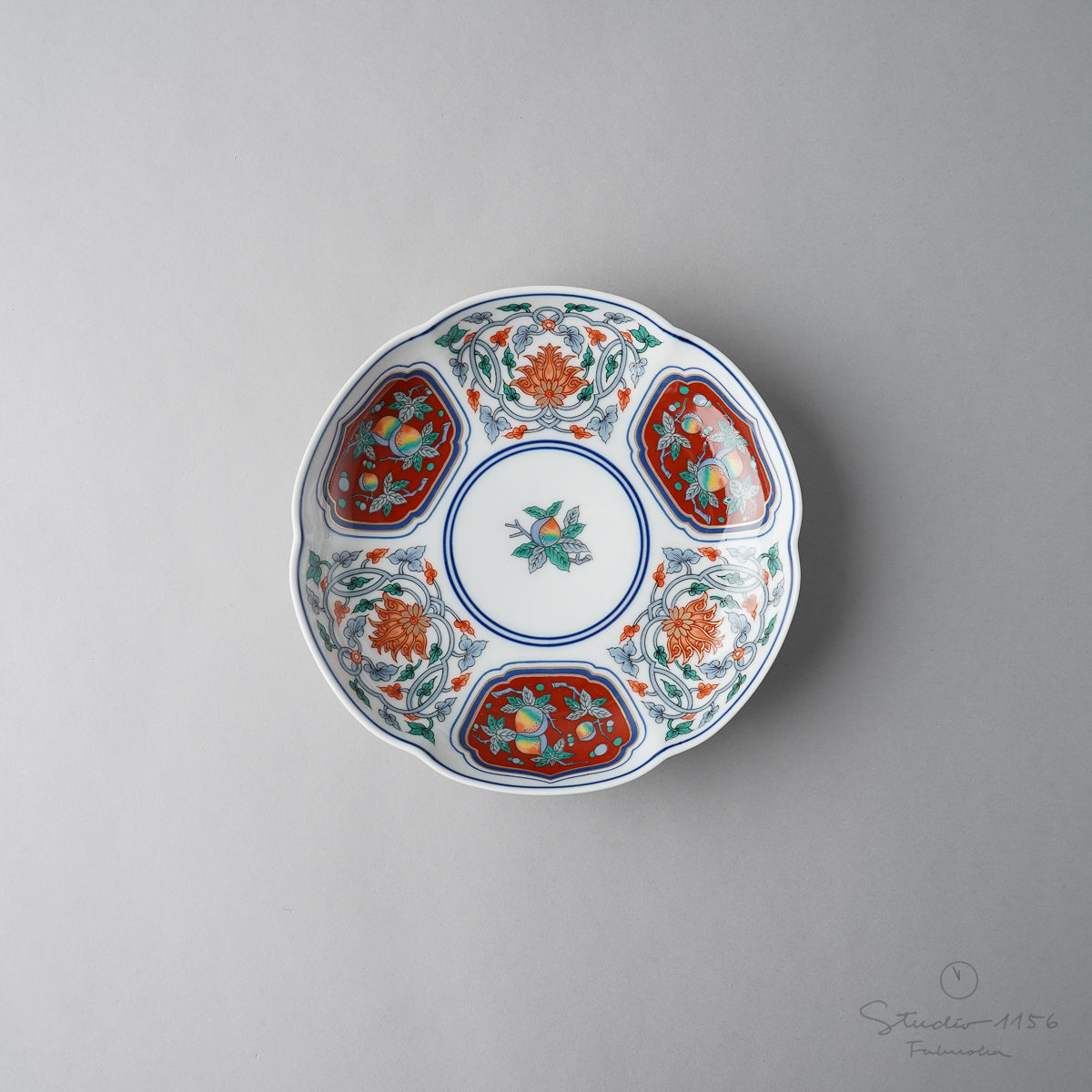 有田焼 草花果実紋 銘々皿 16cm Kisen Studio1156