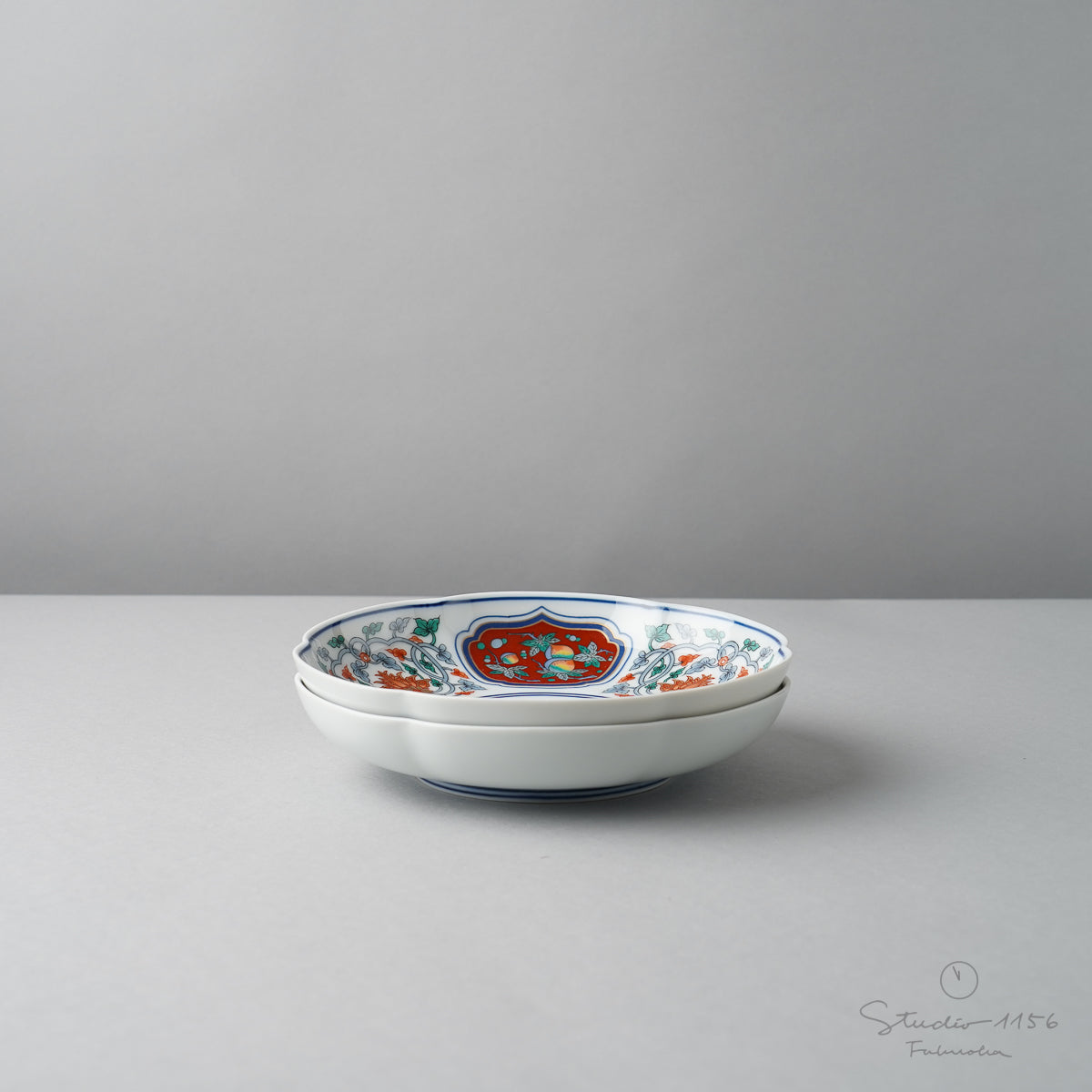 有田焼 草花果実紋 銘々皿 16cm Kisen Studio1156