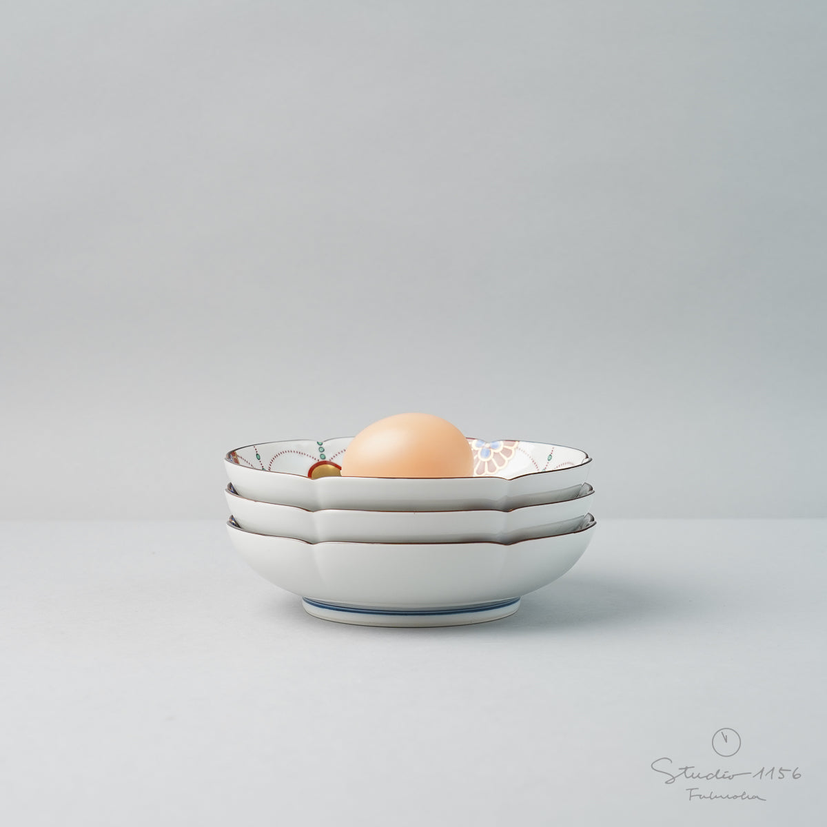 有田焼 錦日輪赤玉瓔珞紋 銘々皿 15cm Kisen Studio1156